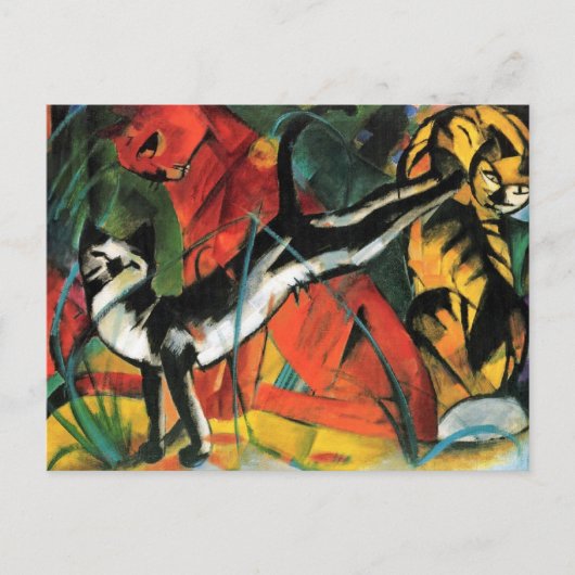 Carte Postale Trois chats Franz Marc Abstrait (Devant)