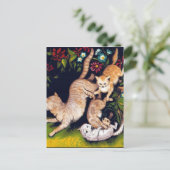 Carte Postale Trois chats joueurs (Debout devant)