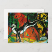 Carte Postale Trois chats par Franz Marc (Devant / Derrière)