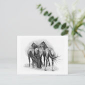 Carte Postale Trois chevaux : Fin arrière : Affection : Art cray (Debout devant)