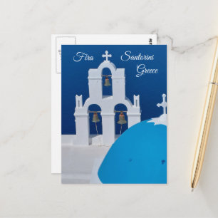 Carte Postale Trois Cloches De Fira, Santorin, Grèce