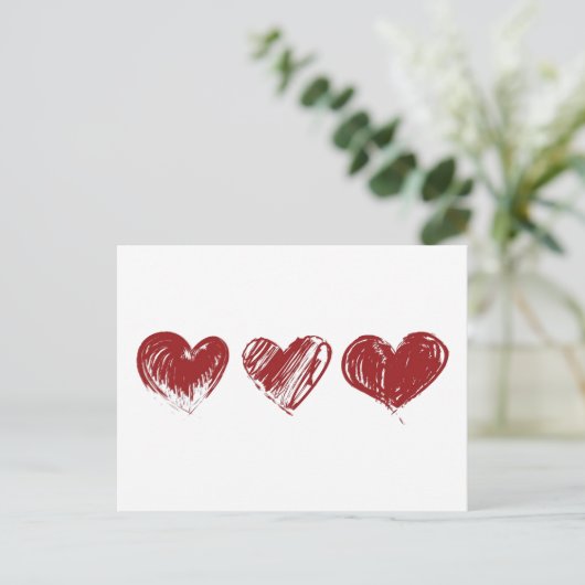 Carte Postale Trois coeurs (Debout devant)