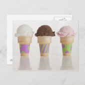Carte Postale Trois cônes de glace (Devant / Derrière)