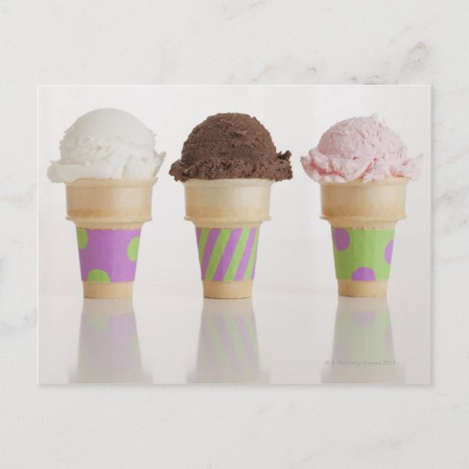 Carte Postale Trois cônes de glace (Devant)