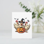Carte Postale Trois Éffrayant Halloween Poulet Farmer Chaud d'au (Debout devant)