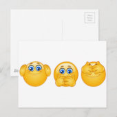 Carte Postale trois émoticônes (Devant / Derrière)