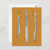 Carte Postale Trois épées grecques antiques (Devant / Derrière)