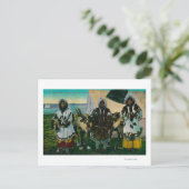 Carte Postale Trois Eskimo Beautés et Sled ReindeerState (Debout devant)