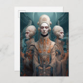 Carte Postale Trois femmes douées Imaginaire Science-fiction (Devant / Derrière)