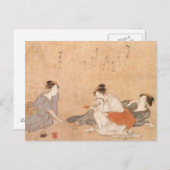 Carte postale Trois femmes ivre Torii Kiyonaga (Devant / Derrière)