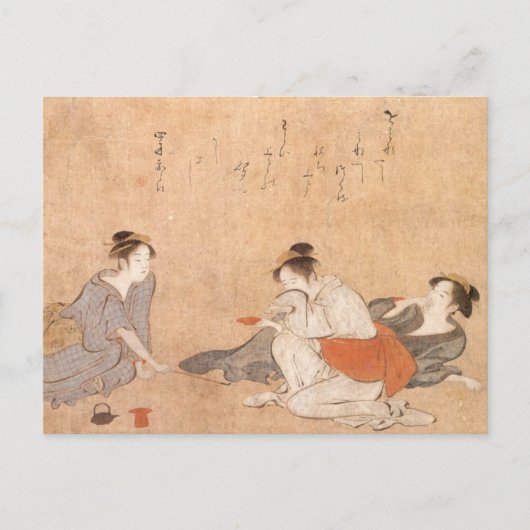 Carte postale Trois femmes ivre Torii Kiyonaga (Devant)