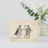 Carte Postale Trois figures masquées dans le costume de carnaval (Debout devant)