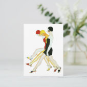 Carte Postale Trois filles marchent - Illustration des années 19 (Debout devant)