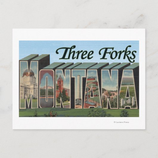 Carte Postale Trois Fourches, Montana (Devant)