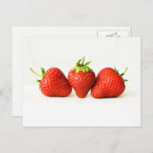 Carte Postale Trois Fraises Sur Pccnm Blanc (Devant / Derrière)