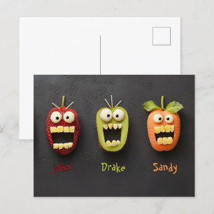 Carte Postale Trois Fruits Drôle