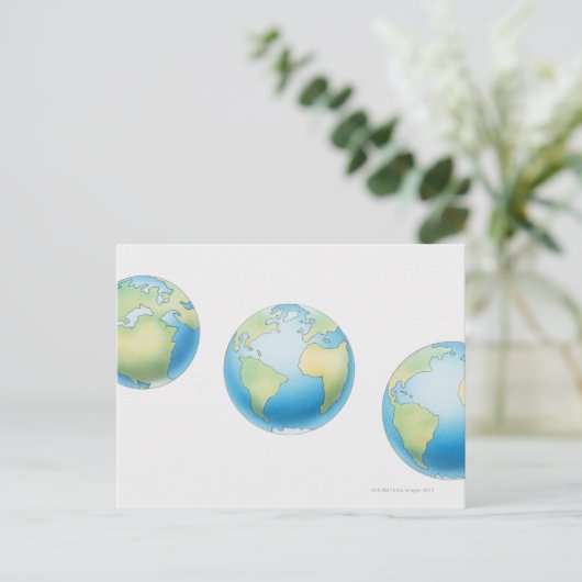 Carte Postale Trois Globes (Debout devant)