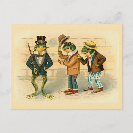 Carte Postale "Trois grenouilles sociables" (Devant)