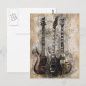 Carte Postale Trois guitares (Devant / Derrière)