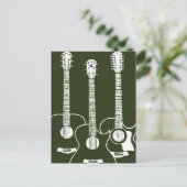 Carte Postale trois guitares acoustiques (Debout devant)
