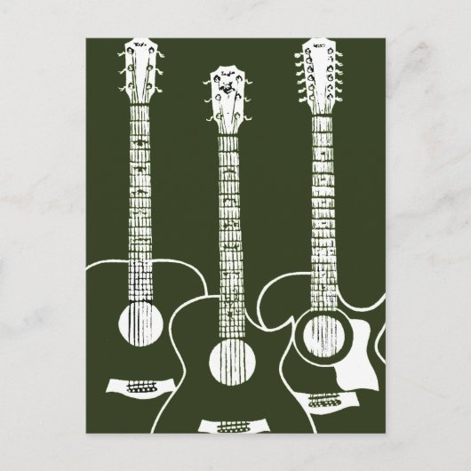 Carte Postale trois guitares acoustiques (Devant)