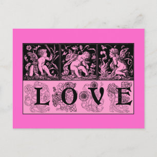 Carte Postale Trois images vintage de Cupid Love Design
