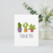 Carte Postale Trois jolis cactus en fleurs dans des pots de fleu (Debout devant)