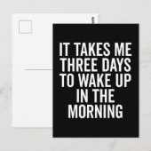 Carte Postale Trois Jours De Réveil Citation Drôle (Devant / Derrière)