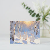 Carte Postale Trois lapins blancs d'hiver (Debout devant)