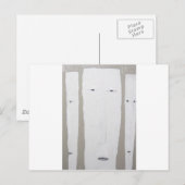 Carte Postale Trois longs visages (expressionnisme naïf) (Devant / Derrière)