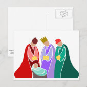 Carte Postale Trois Mages, naissance du Christ (Devant / Derrière)