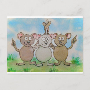 Carte Postale Trois Mices Se Reunissent Ensemble Ami Familial