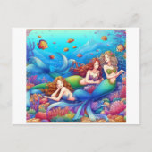 Carte Postale Trois Mignonnes Sirènes Jouent Ensemble (Devant)