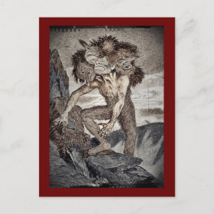 Carte Postale Trois monstre en tête