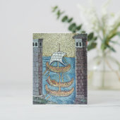 Carte Postale Trois navires entrant dans le port de Ravenne (Debout devant)