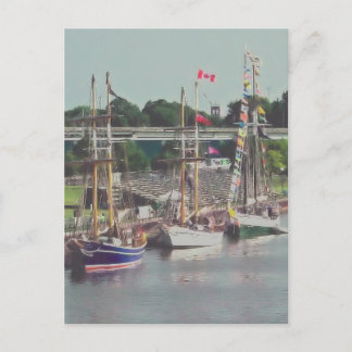 Carte Postale Trois navires sont venus naviguer