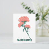Carte Postale Trois Oeillets Roses, On Vous Manque (Debout devant)
