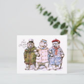 Carte Postale Trois Ours Polaires De Charme (Debout devant)