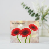 Carte postale Trois Petites Gerberas Rouges (Debout devant)
