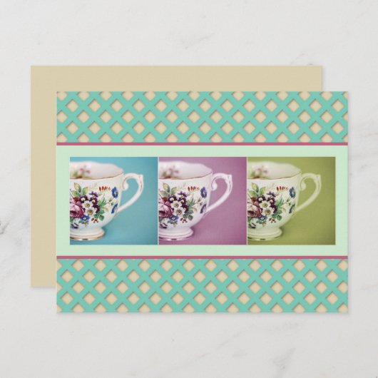 Carte Postale Trois Petites Tea-ups (Devant / Derrière)