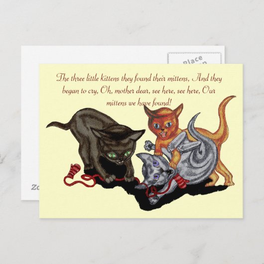 Carte Postale Trois petits chatons (Devant / Derrière)