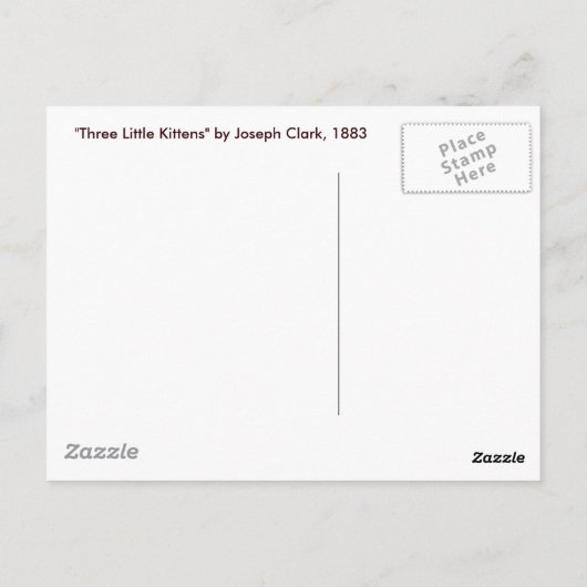 Carte postale : Trois petits chatons (Dos)