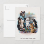 Carte Postale Trois petits chatons et mère, Louis Wain (Devant / Derrière)