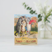 Carte Postale Trois Petits Chatons Illustration de Mère l'Oie (Debout devant)