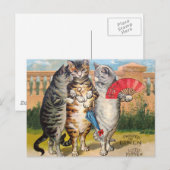 Carte Postale Trois Petits Chatons Illustration de Mère l'Oye (Devant / Derrière)