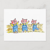 Carte Postale Trois petits cochons (Devant)