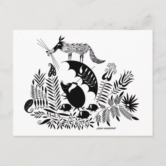 Carte Postale Trois petits cochons (Devant)