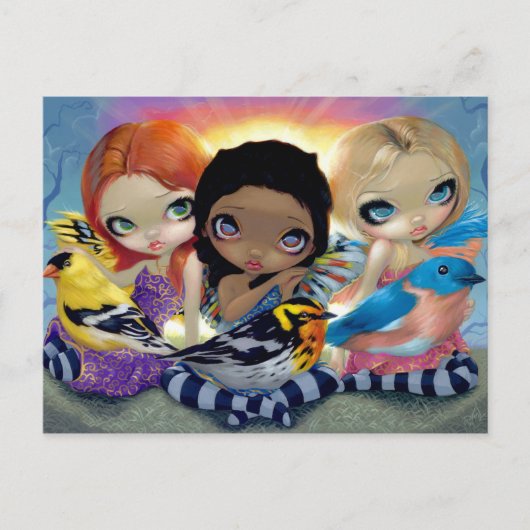 Carte postale "Trois Petits Oiseaux" (Devant)