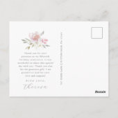 Carte Postale Trois Photo Quinceanera Pink Floral Script (Dos)