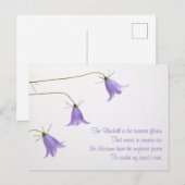 Carte Postale Trois photos de jacinthes avec un poème (Devant / Derrière)